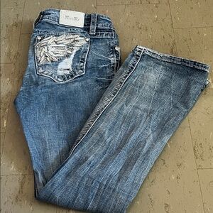 Miss Me Distressed Blue Jeans